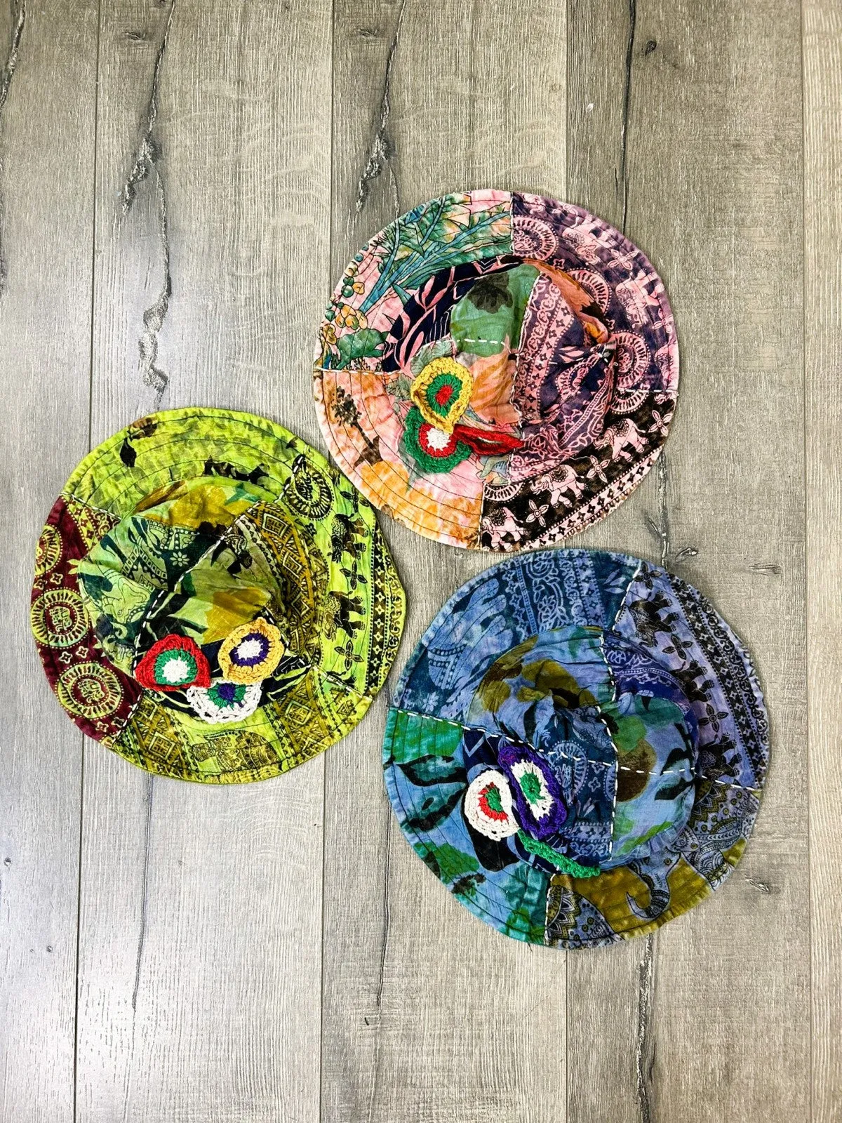 Cotton Embroidered Patch Sun Hat
