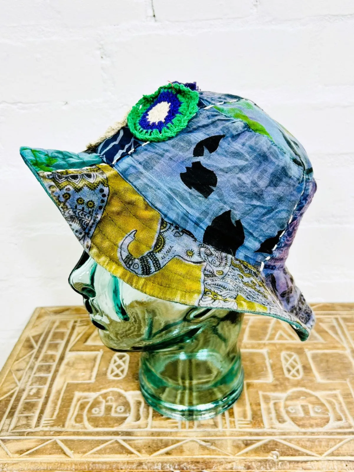 Cotton Embroidered Patch Sun Hat