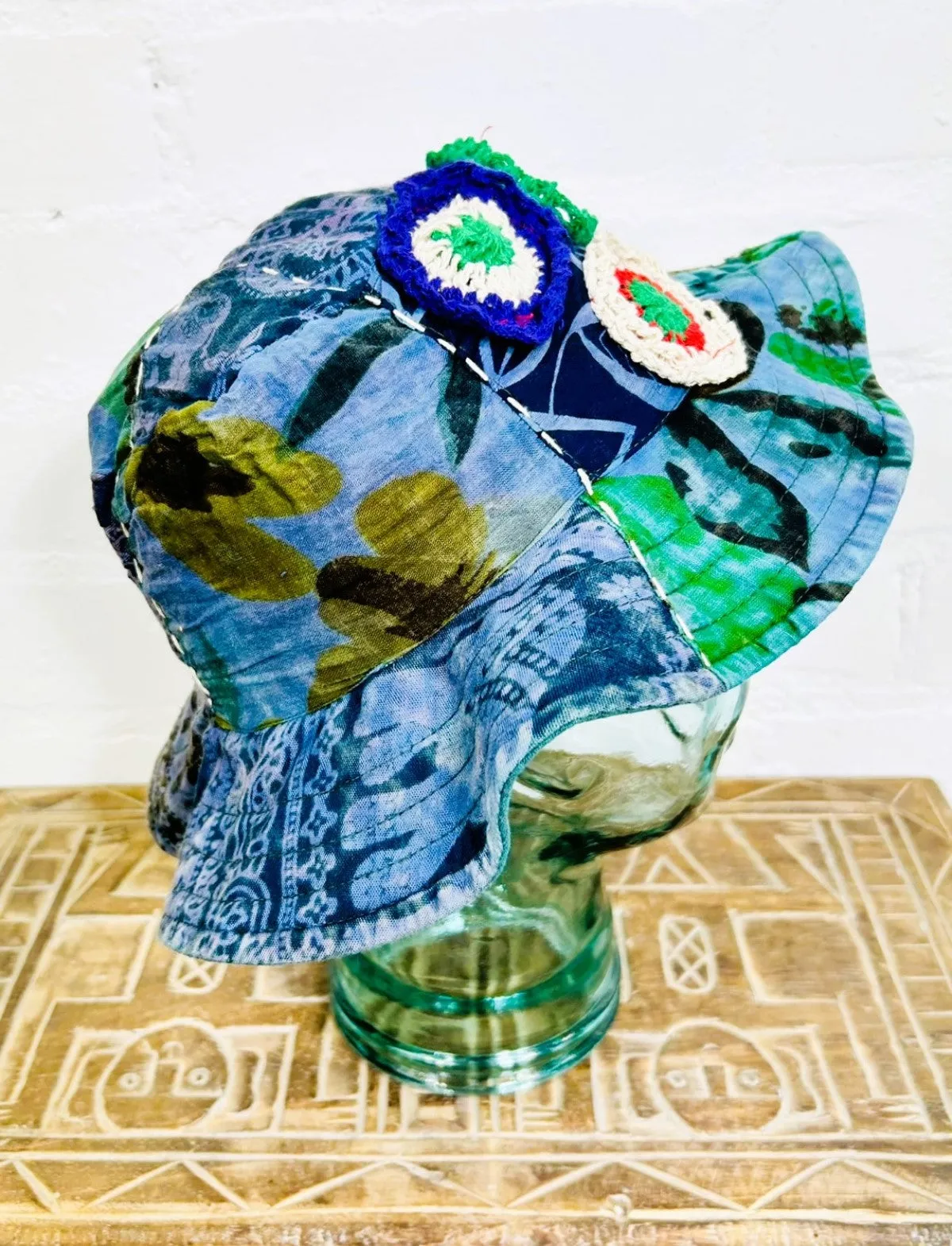 Cotton Embroidered Patch Sun Hat