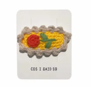 CROCHET FLOWER HAIR CLIP - yellow