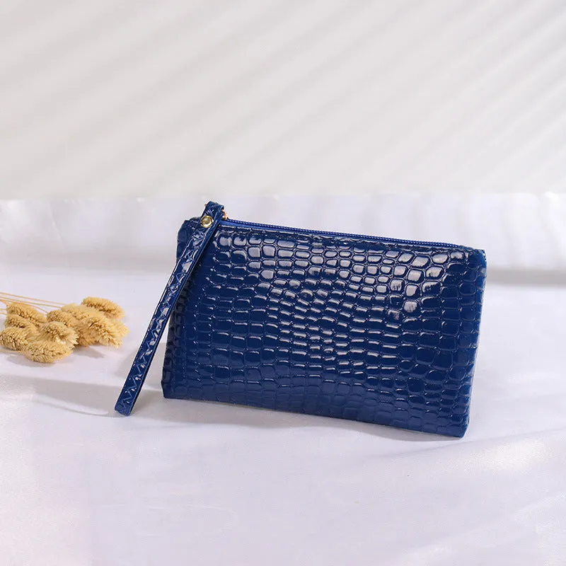 Crocodile Embossed Clutch Bag, Fashion Wrist Wallet, Women's Zipper Handbags, Faux Leather Coin Purse For Phone