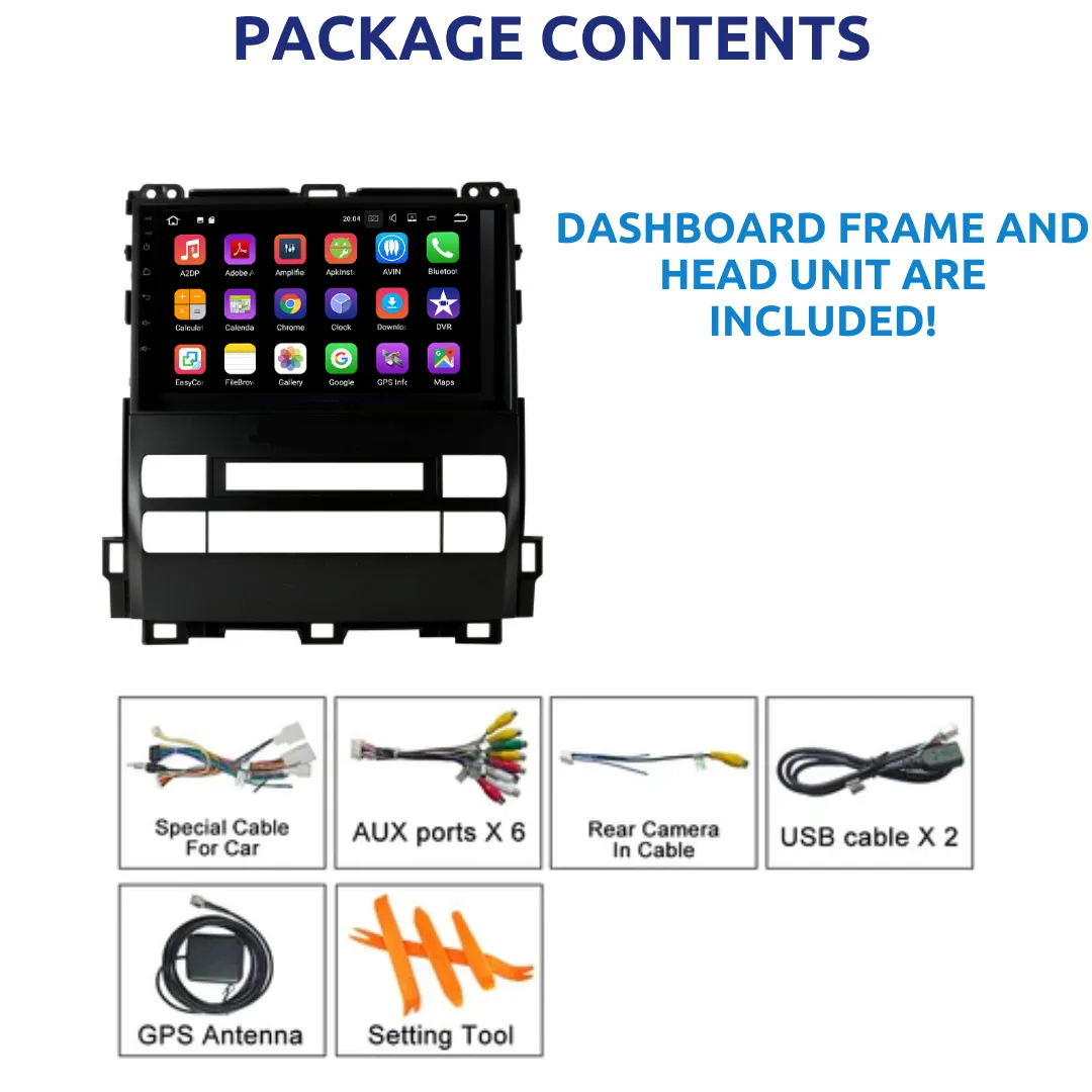 Daiko Car Stereo Carplay Android Auto For Toyota Land Cruiser Prado 2003-2009