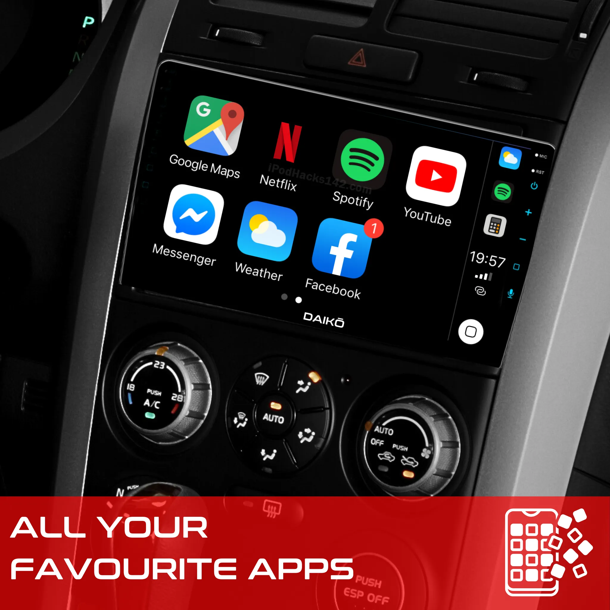Daiko Car Stereo Wireless Carplay Android Auto For 2020 Mitsubishi ASX 2020 