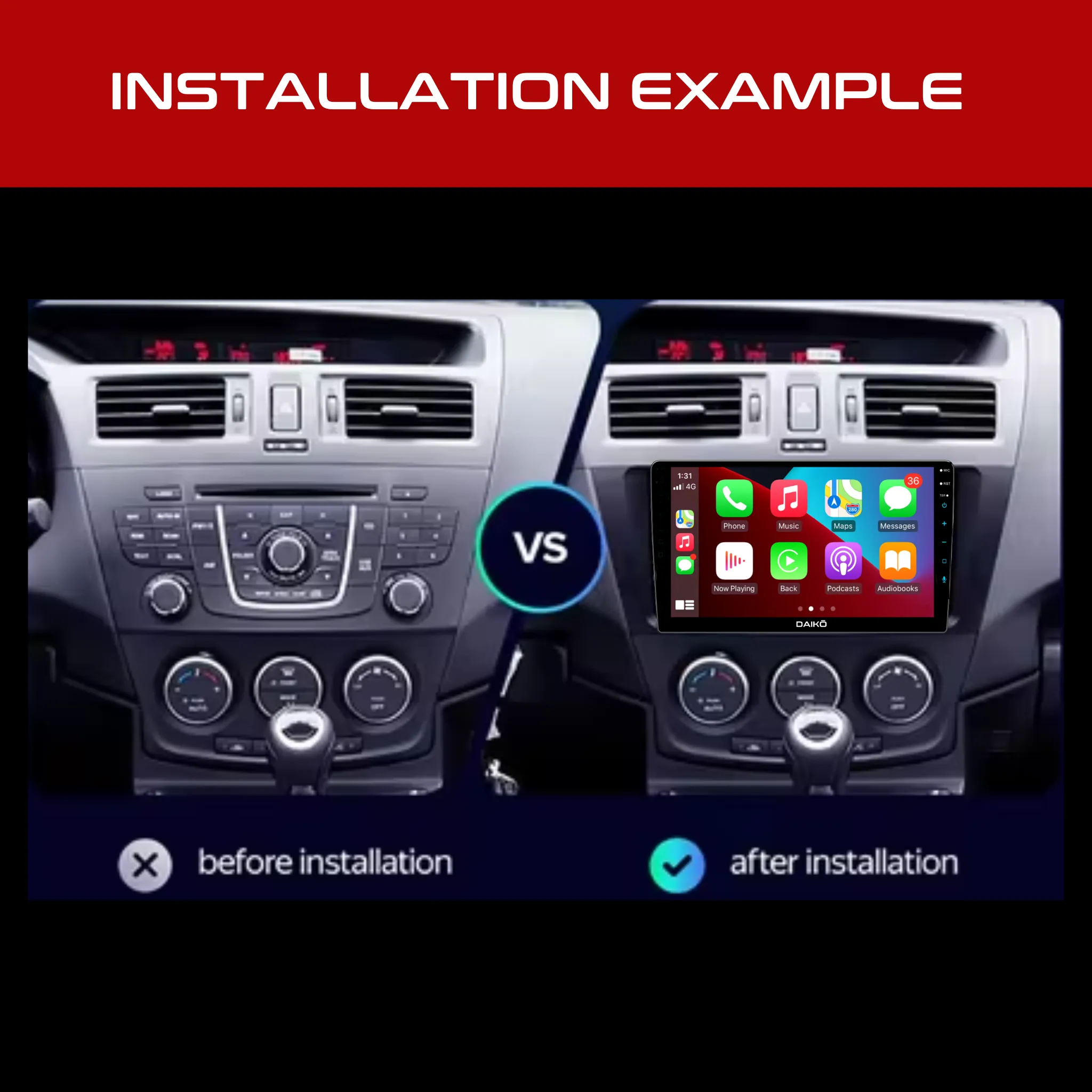 Daiko Multimedia Unit Wireless Carplay Android Auto For 2013 Mazda Premacy / Nissan Lafesta