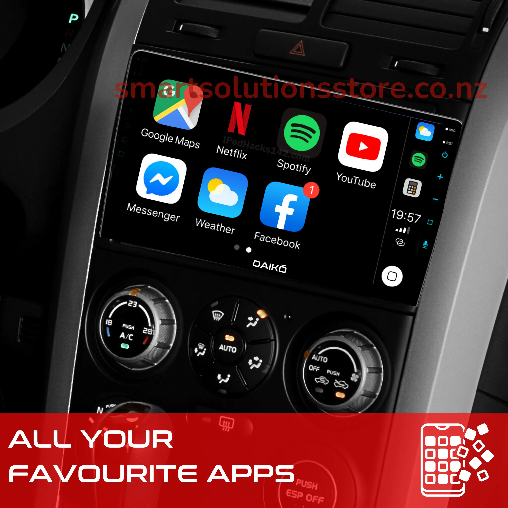 Daiko Multimedia Unit Wireless Carplay Android Auto For 2013 Mazda Premacy / Nissan Lafesta