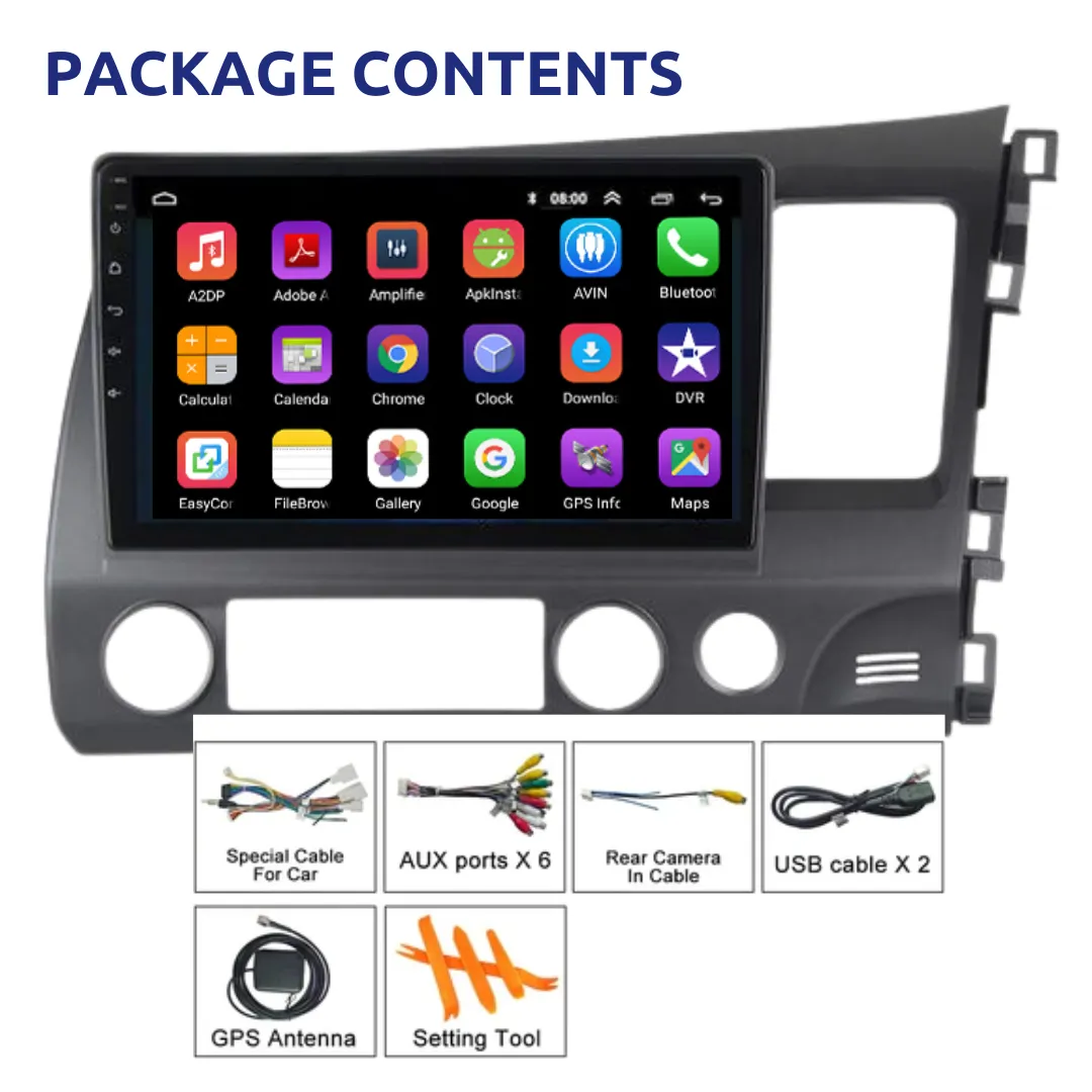 Daiko Multimedia Unit Wireless Carplay Android Auto For Honda Civic 2005-2012