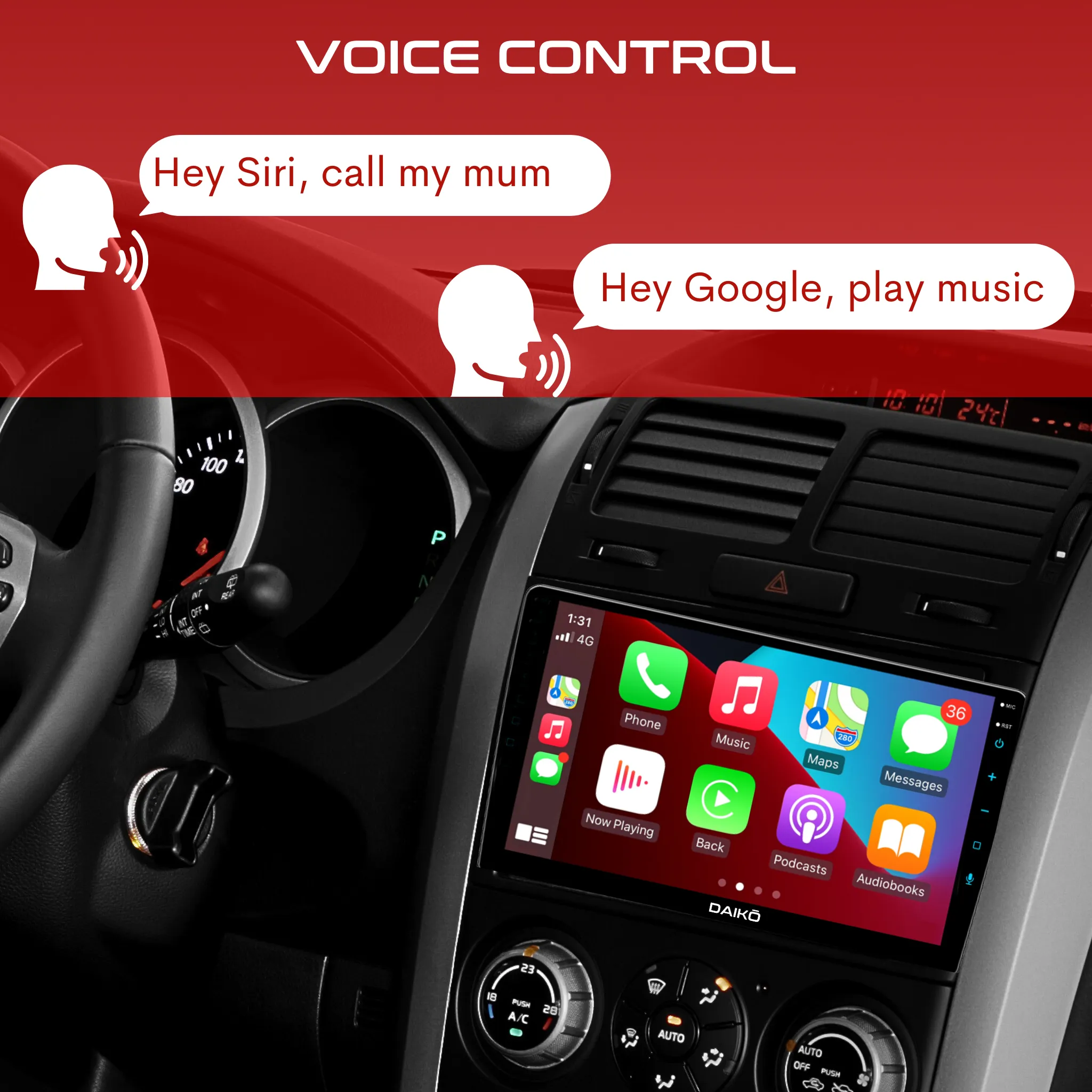 Daiko Multimedia Unit Wireless Carplay Android Auto For NISSAN Note 2014-2017