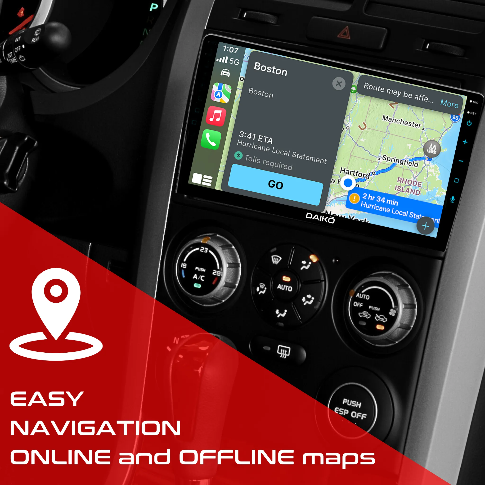 Daiko Multimedia Unit Wireless Carplay Android Auto For NISSAN Note 2014-2017