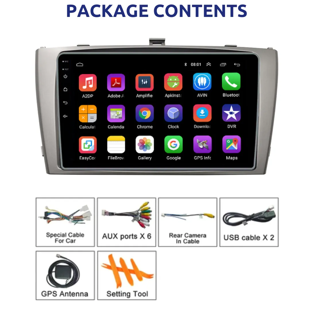 Daiko Multimedia Unit Wireless Carplay Android Auto For Toyota Avensis 2009-2015