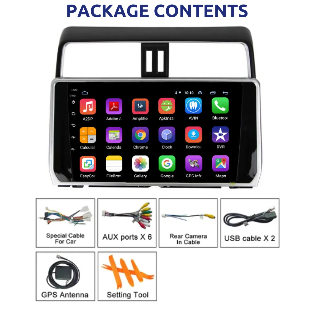 Daiko Multimedia Unit Wireless Carplay Android Auto For Toyota Prado 2018-2023