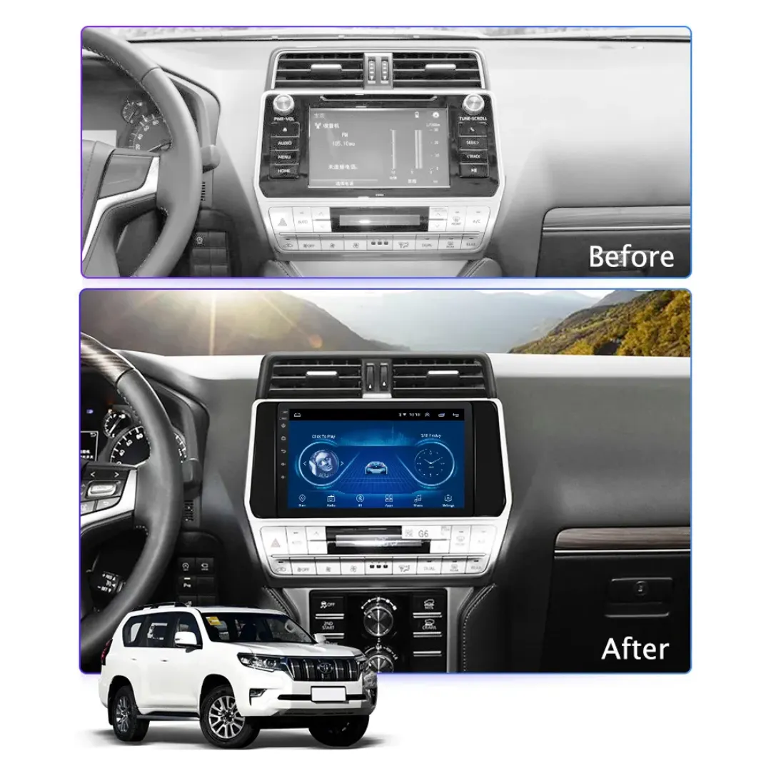 Daiko Multimedia Unit Wireless Carplay Android Auto For Toyota Prado 2018-2023