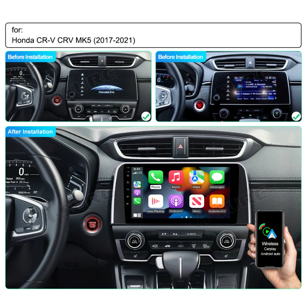 Daiko Multimedia Unit Wireless Carplay Android Auto GPS For Honda CR-V 2017-2021