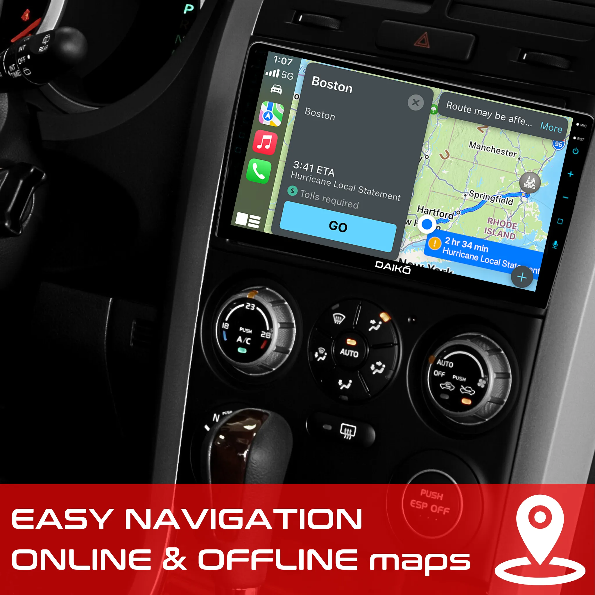Daiko Multimedia Unit Wireless Carplay Android Auto GPS For Kia Sorento 2013-15