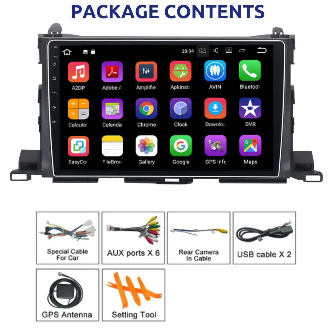 Daiko Ultra Car Stereo Carplay Android Auto For Toyota Highlander 2015-19