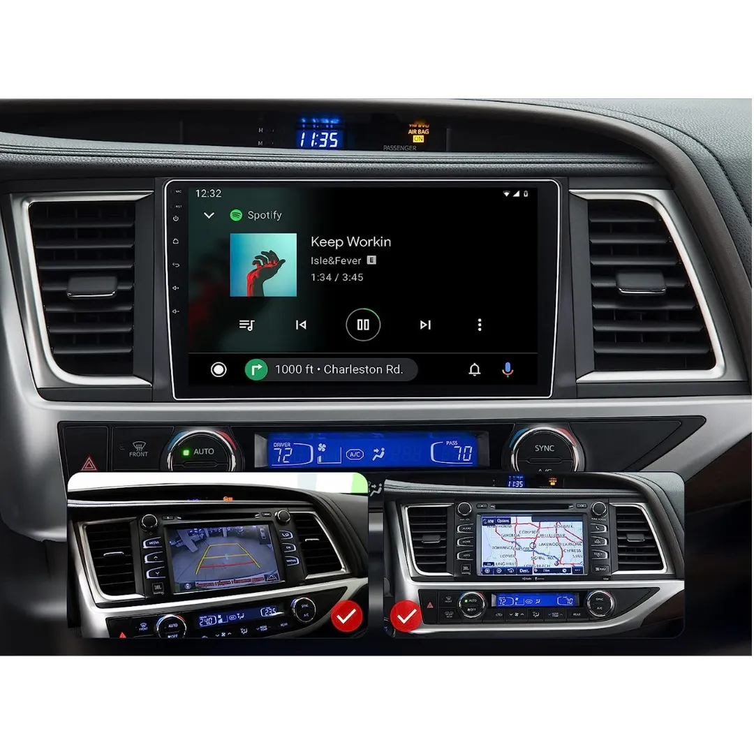 Daiko Ultra Car Stereo Carplay Android Auto For Toyota Highlander 2015-19