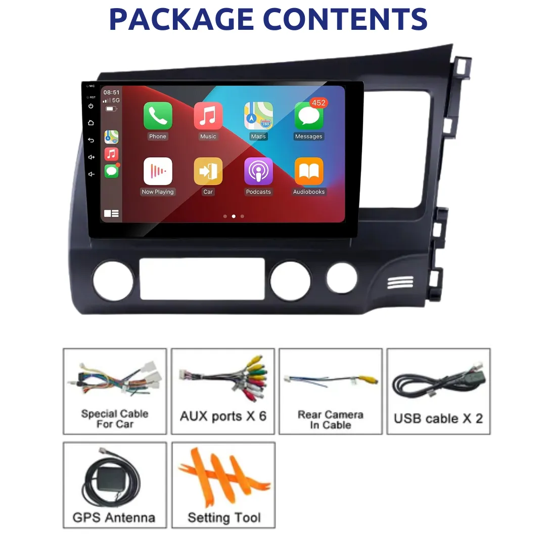 Daiko Ultra Car Stereo Wireless Carplay Android Auto For Honda Stream 2006-2013