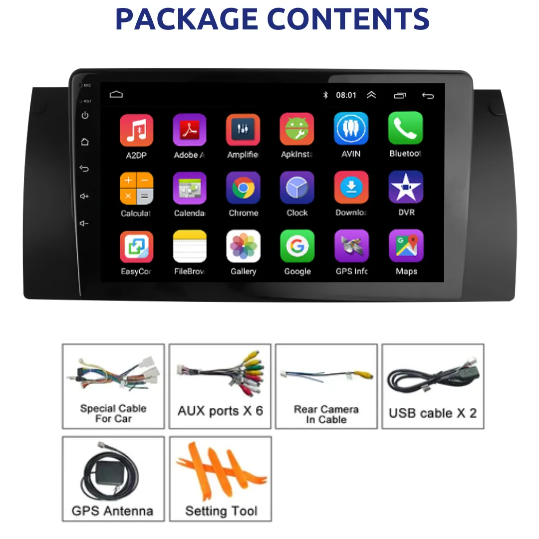Daiko X Car Stereo Wireless Carplay Android Auto For BMW 5-Series E39 1995-2003