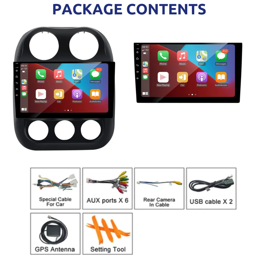 Daiko X Multimedia Unit Wireless Carplay Android Auto For Jeep Compass 2010-2016