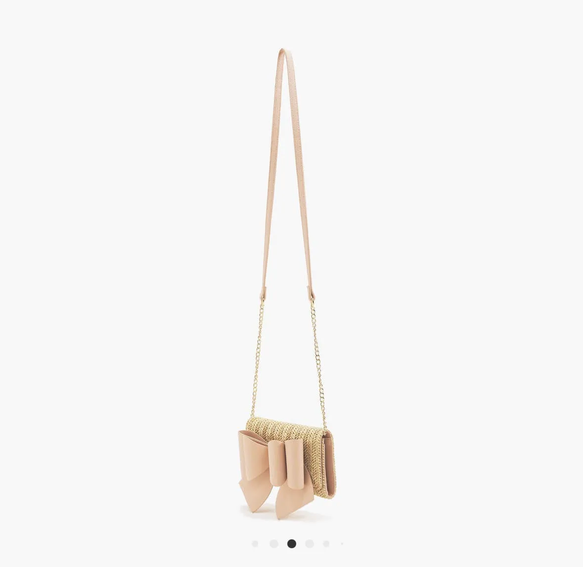 DREAMS BLUSH STRAW WALLET CROSSBODY WITH BOW