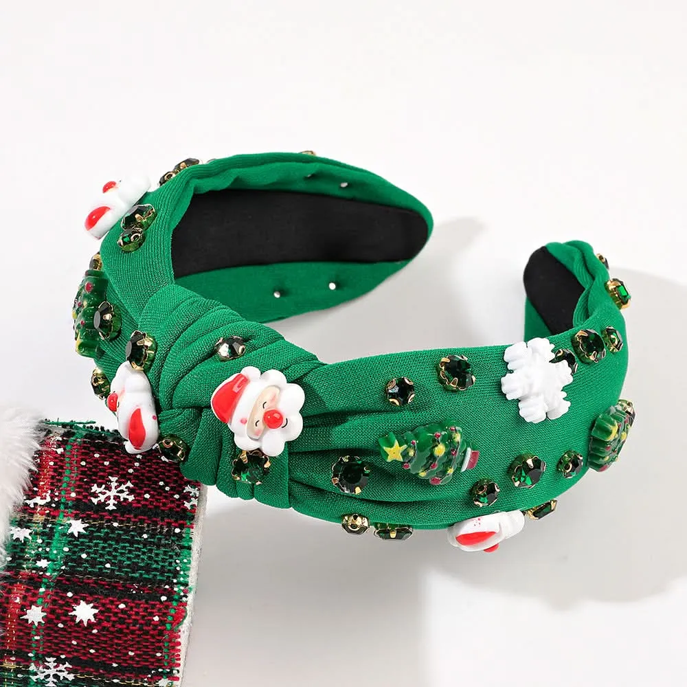 European Christmas Diamond Pearl Knotted Headband