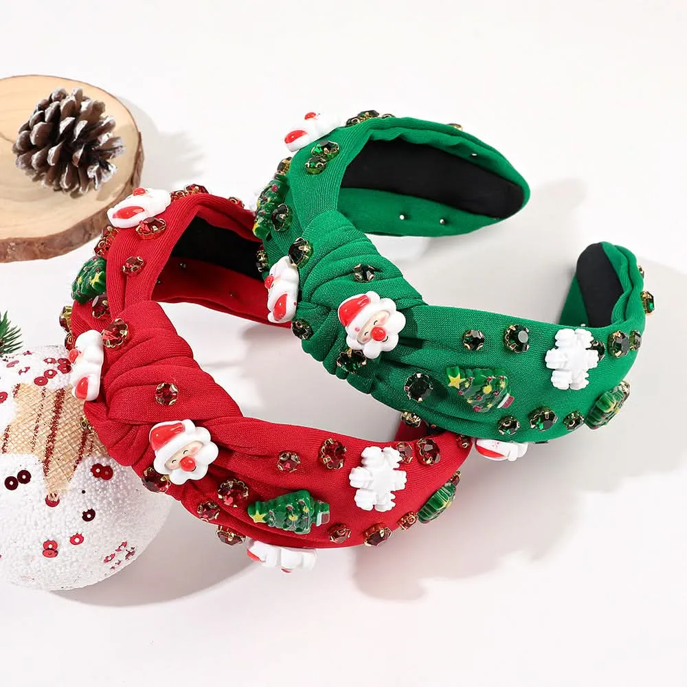 European Christmas Diamond Pearl Knotted Headband