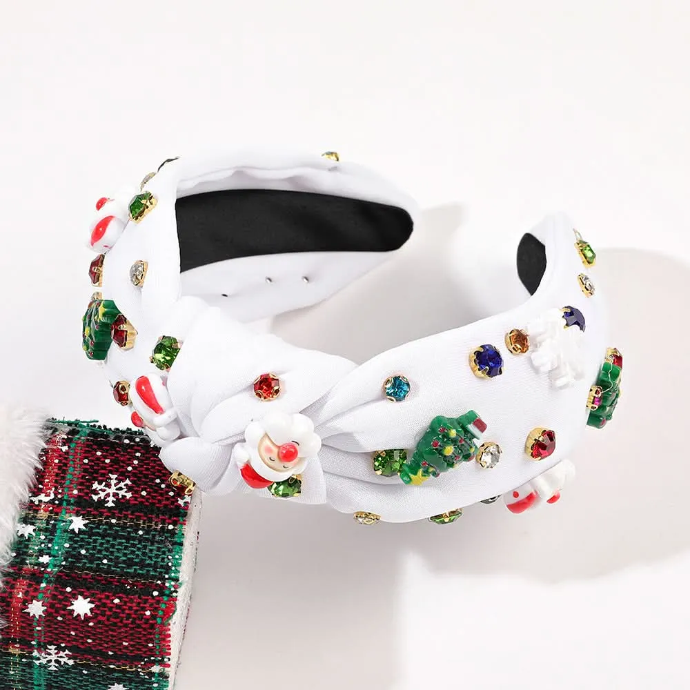 European Christmas Diamond Pearl Knotted Headband