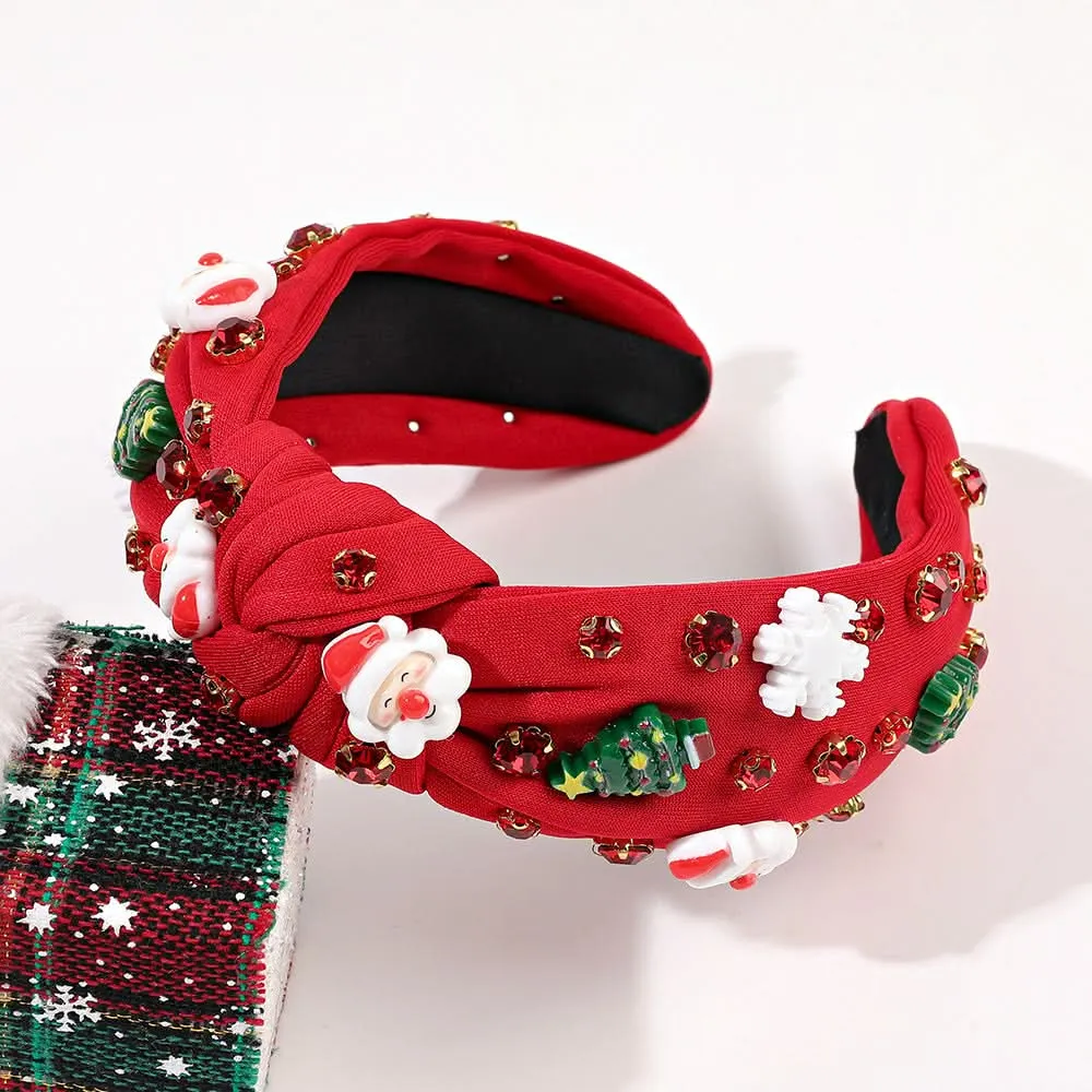European Christmas Diamond Pearl Knotted Headband