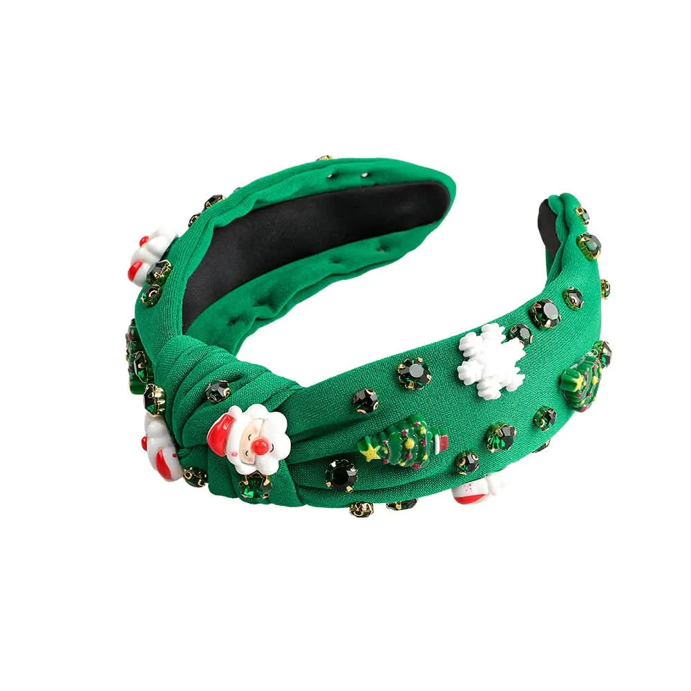 European Christmas Diamond Pearl Knotted Headband