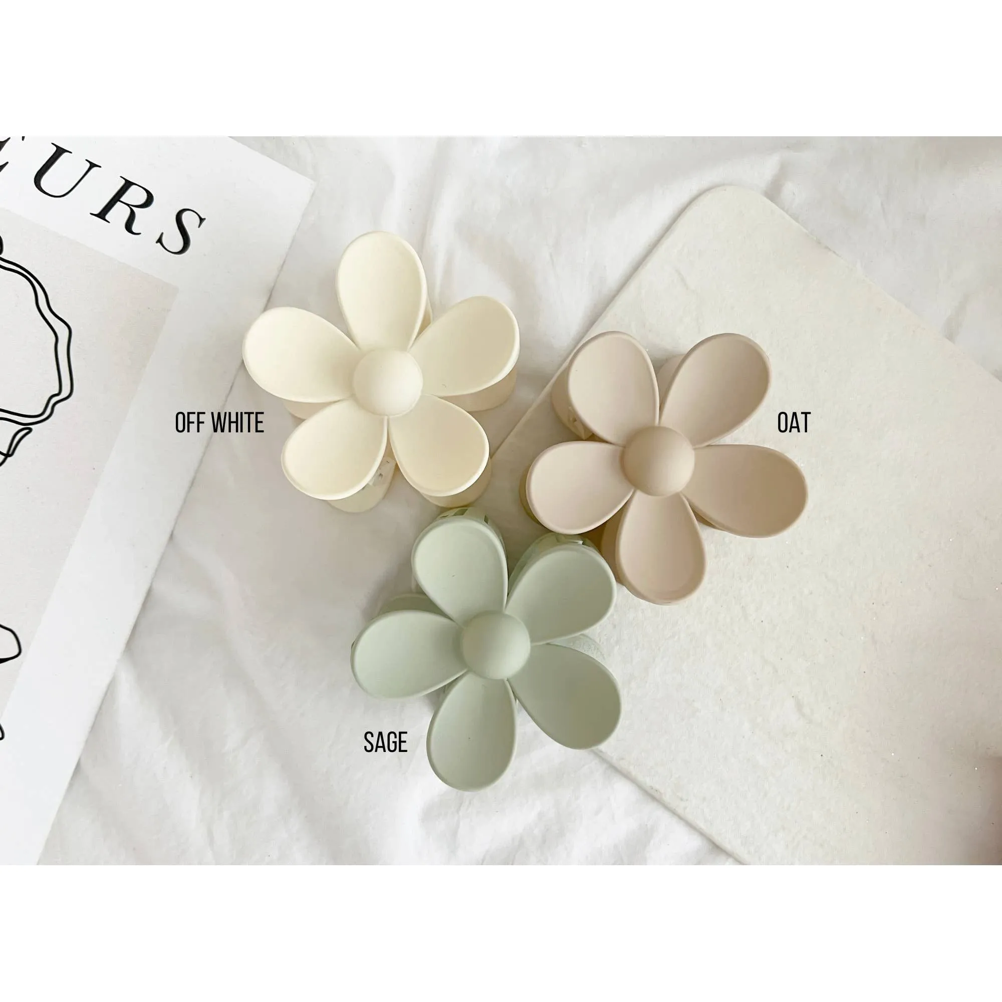 Flower 3-Inch Hair Clips - AVA