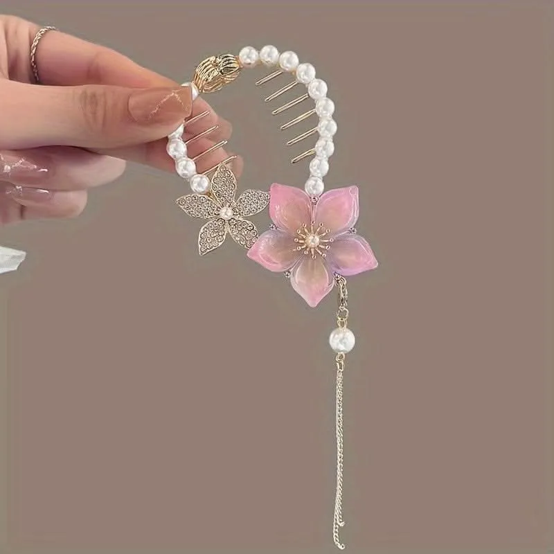 Flower Ponytail Buckle Hair Clip Set