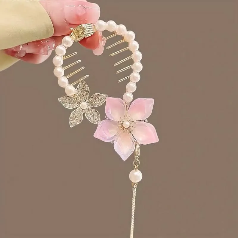 Flower Ponytail Buckle Hair Clip Set
