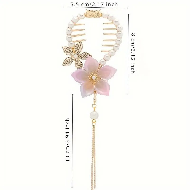 Flower Ponytail Buckle Hair Clip Set