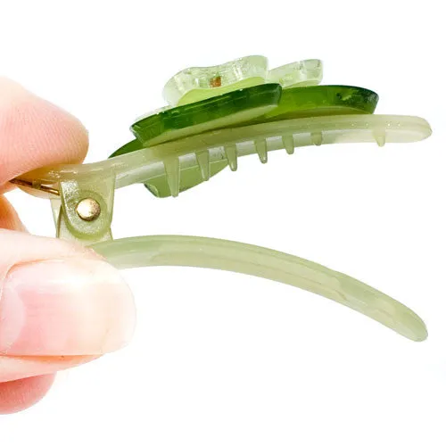 Flower Shaped Acrylic Beak Clip with Crystals - 1 piece