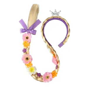Girls Accessories for Costume Princess Hair Hoop Knitting Wig Braid Purple