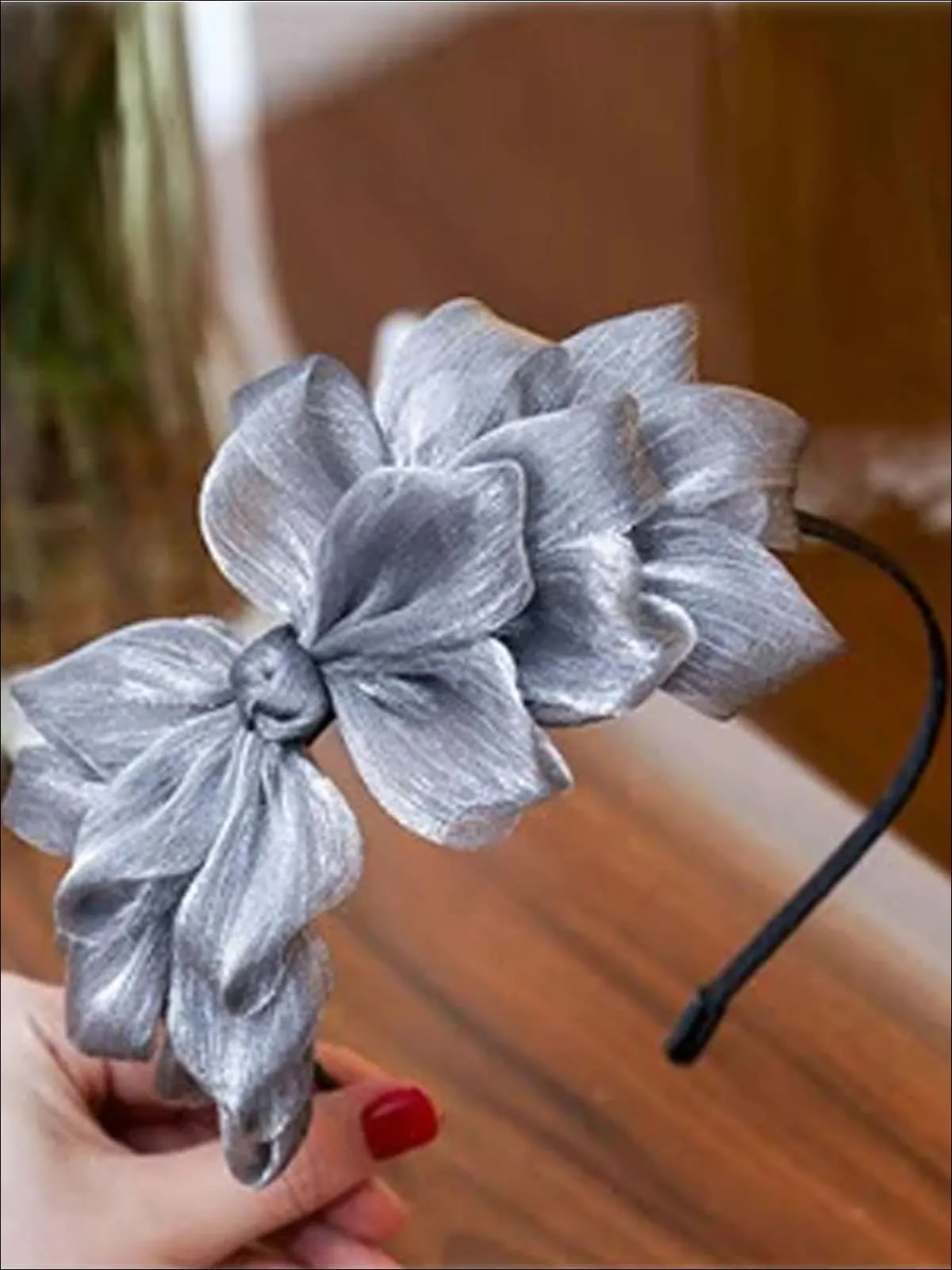 Girls Floral Ribbon Headband