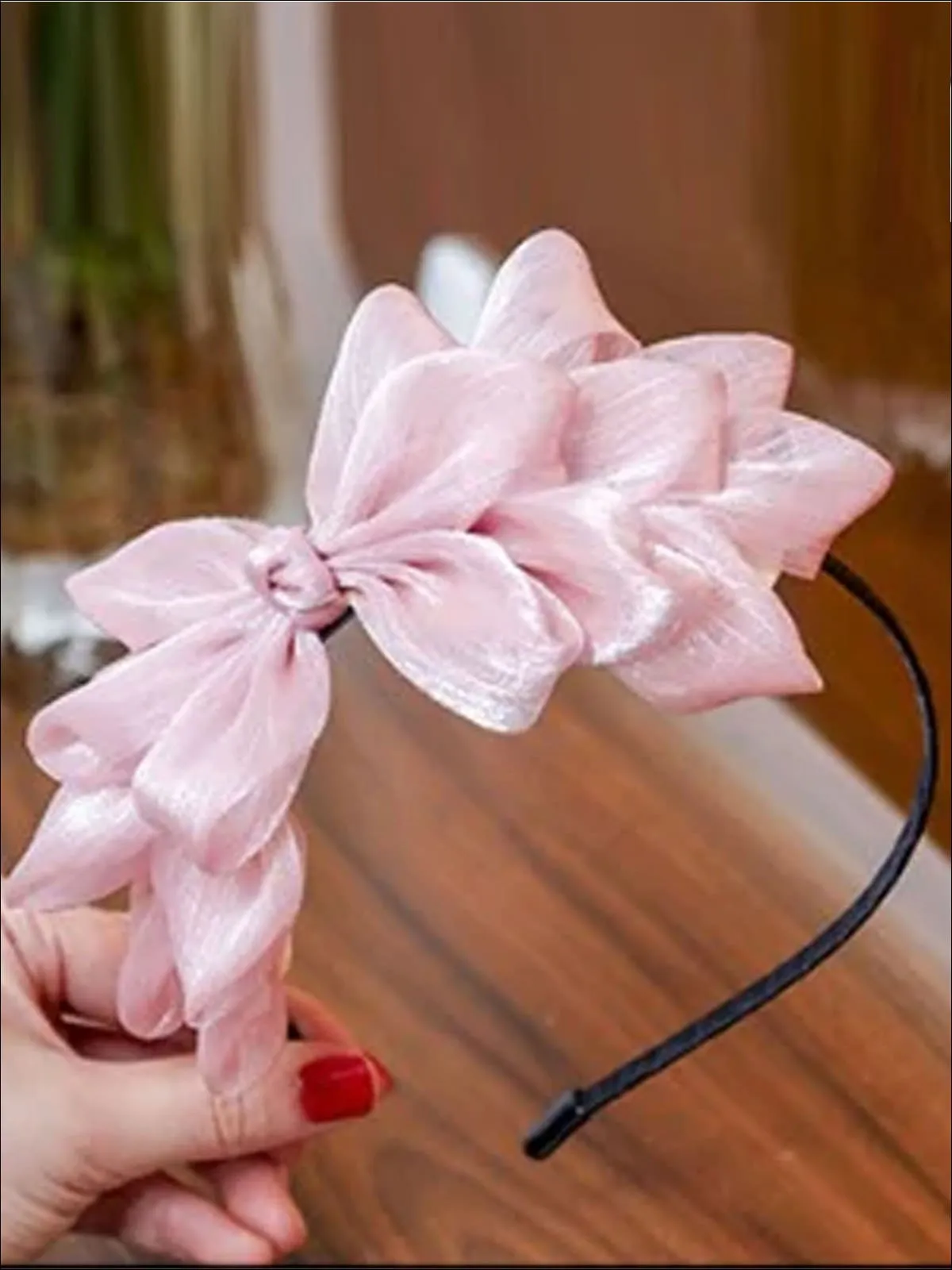Girls Floral Ribbon Headband