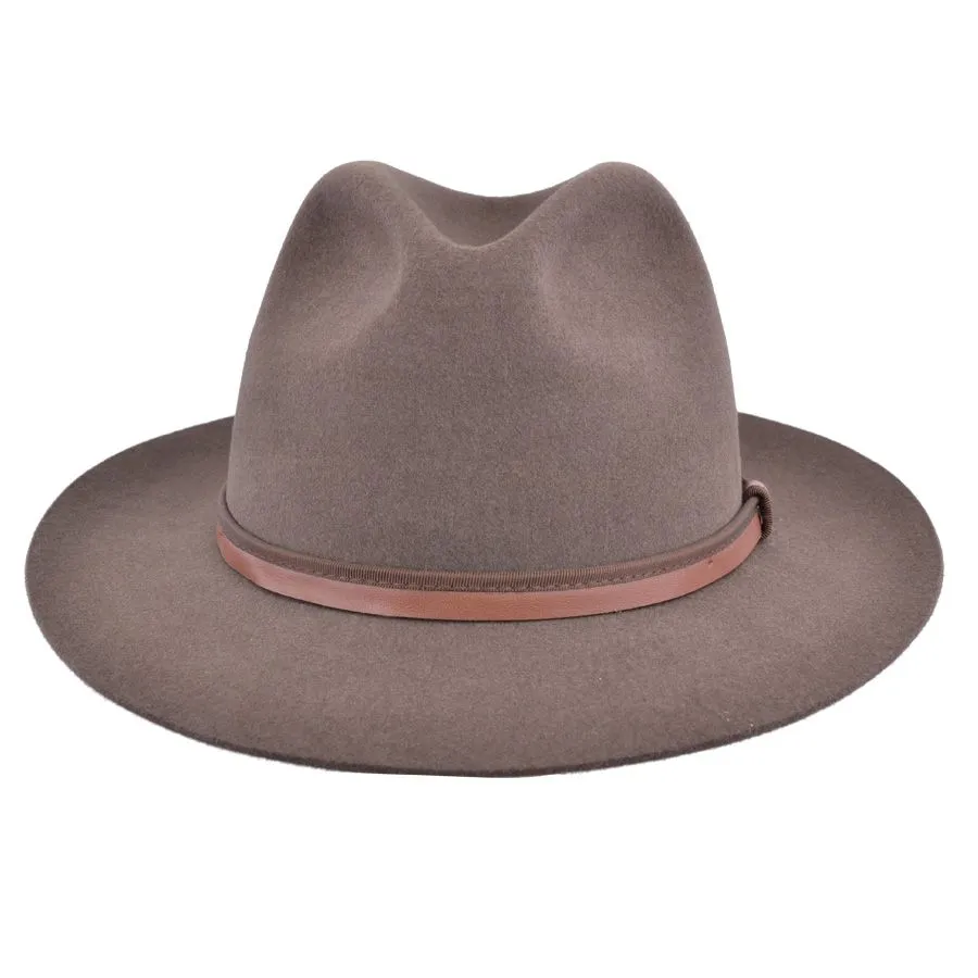 Gladwin Bond Brown Snap Brim Fur Felt Fedora Hat
