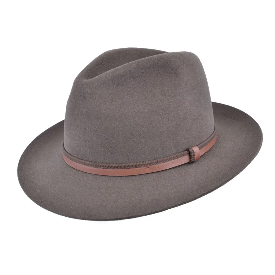 Gladwin Bond Brown Snap Brim Fur Felt Fedora Hat