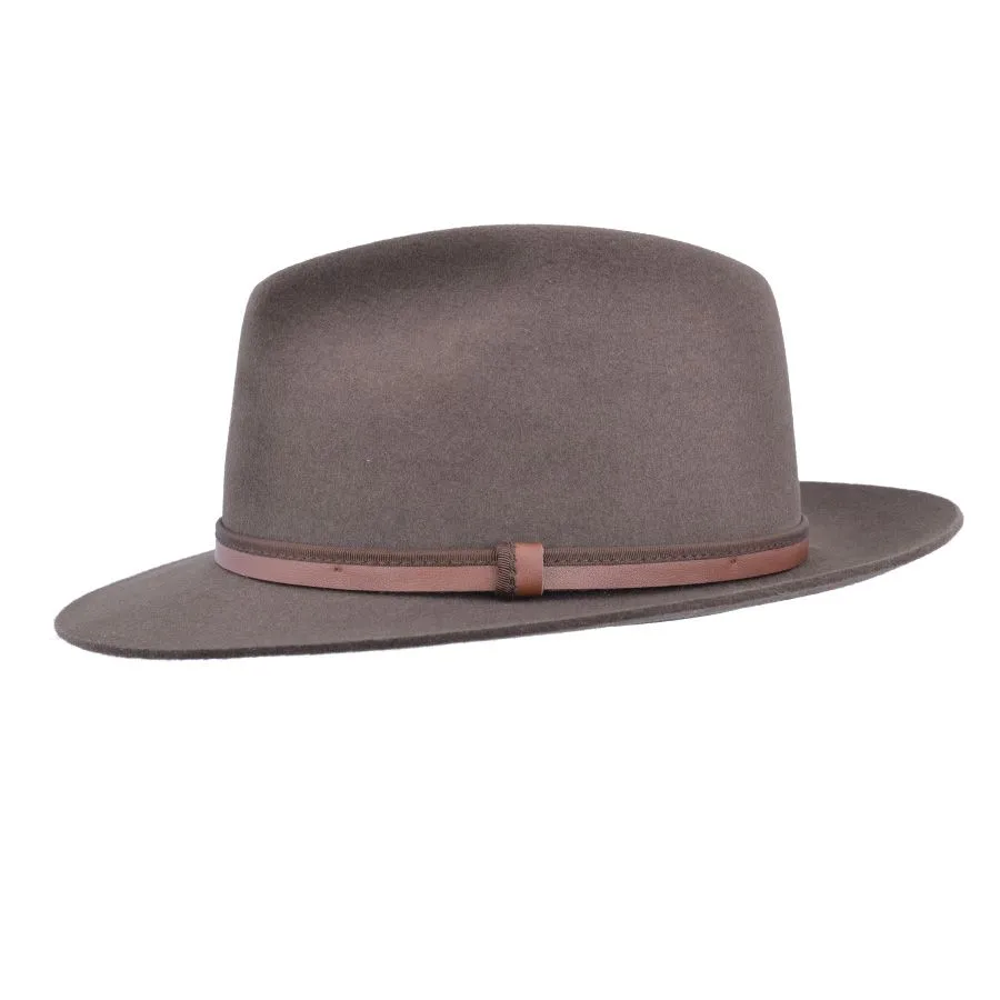 Gladwin Bond Brown Snap Brim Fur Felt Fedora Hat