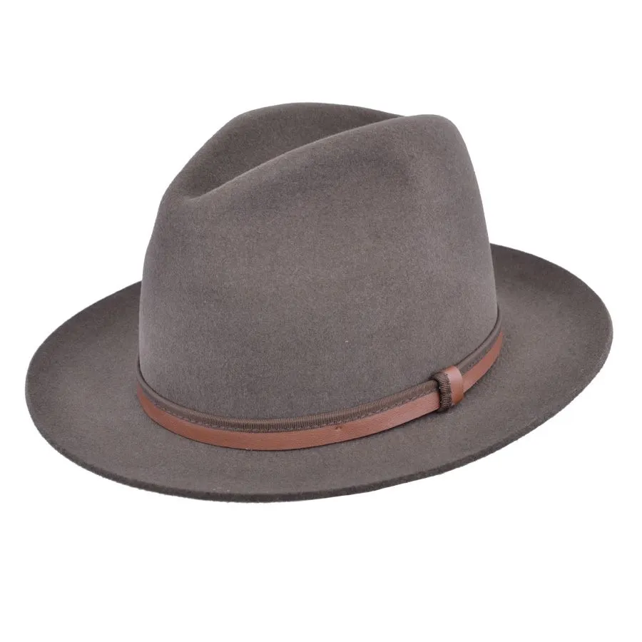 Gladwin Bond Brown Snap Brim Fur Felt Fedora Hat