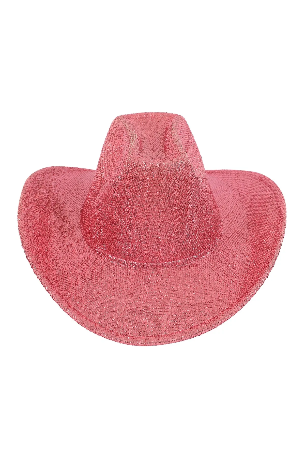 Glitter Solid Color Fedora Hat Pink  - Pack of 6