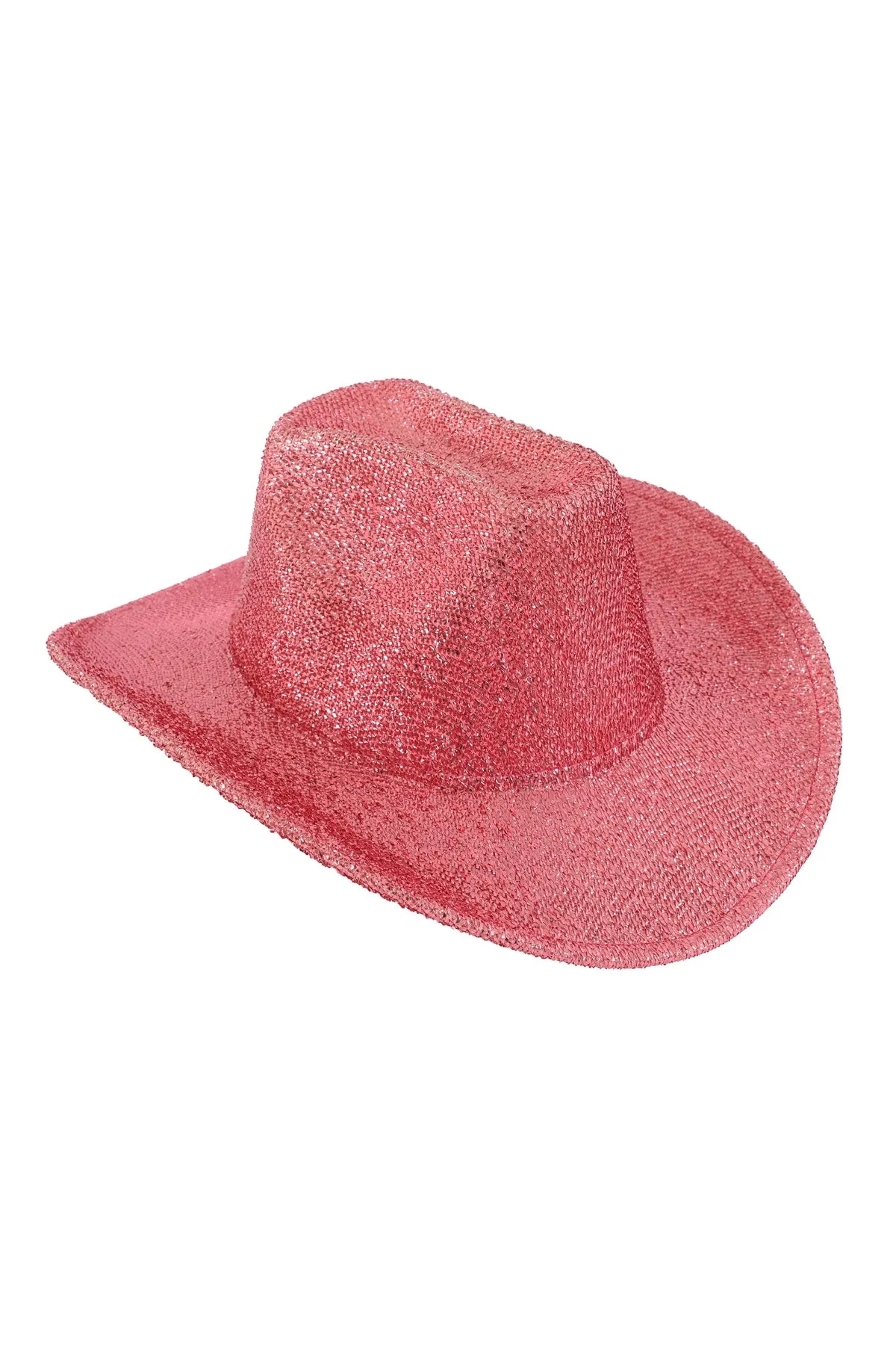Glitter Solid Color Fedora Hat Pink  - Pack of 6