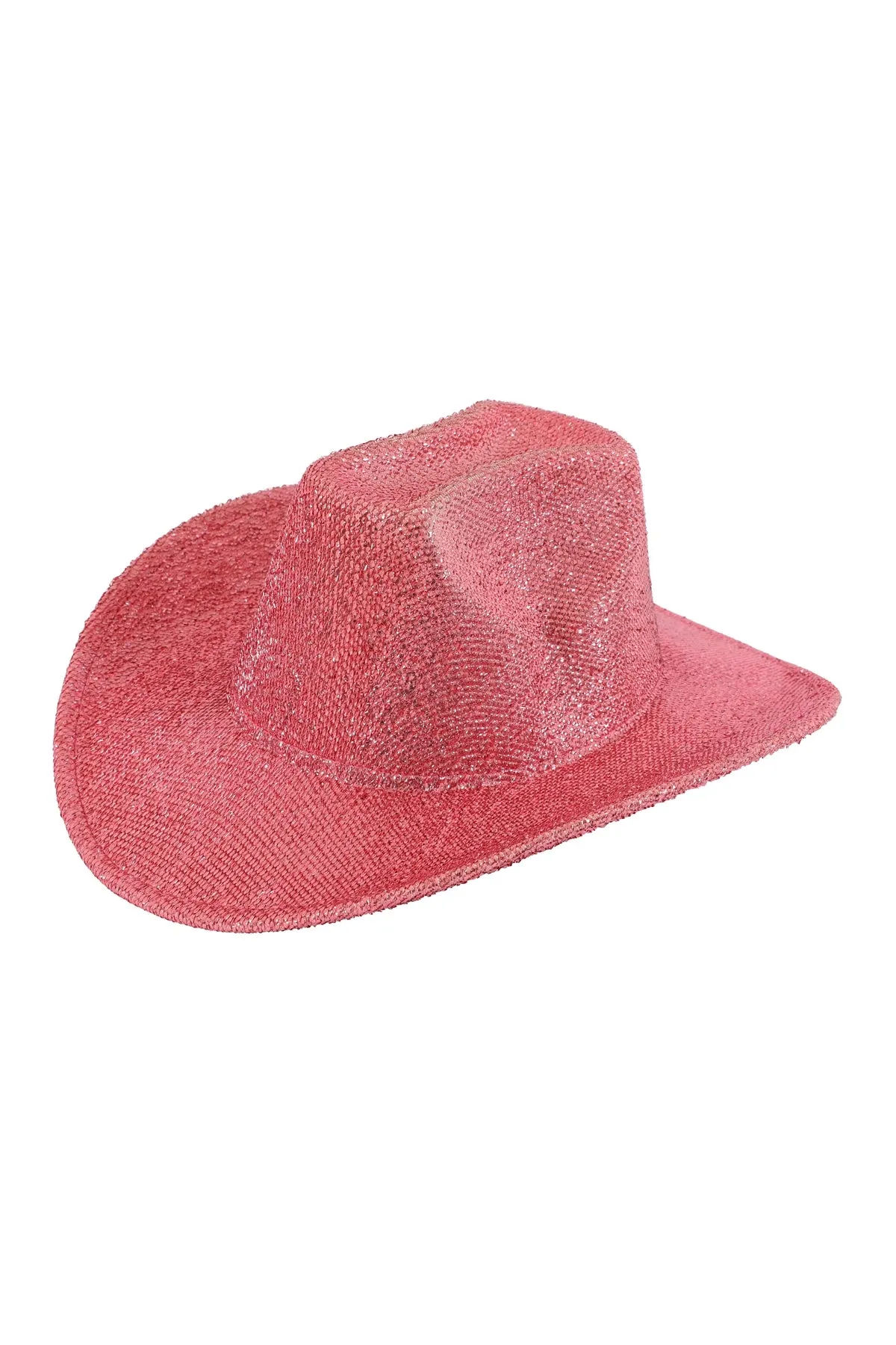 Glitter Solid Color Fedora Hat Pink  - Pack of 6