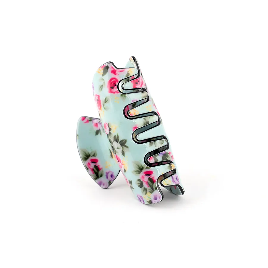 Green Small Floral Hair Claw
