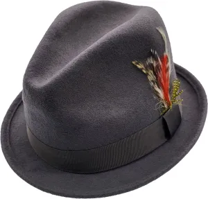 Grey Wool Felt Trilby Hat