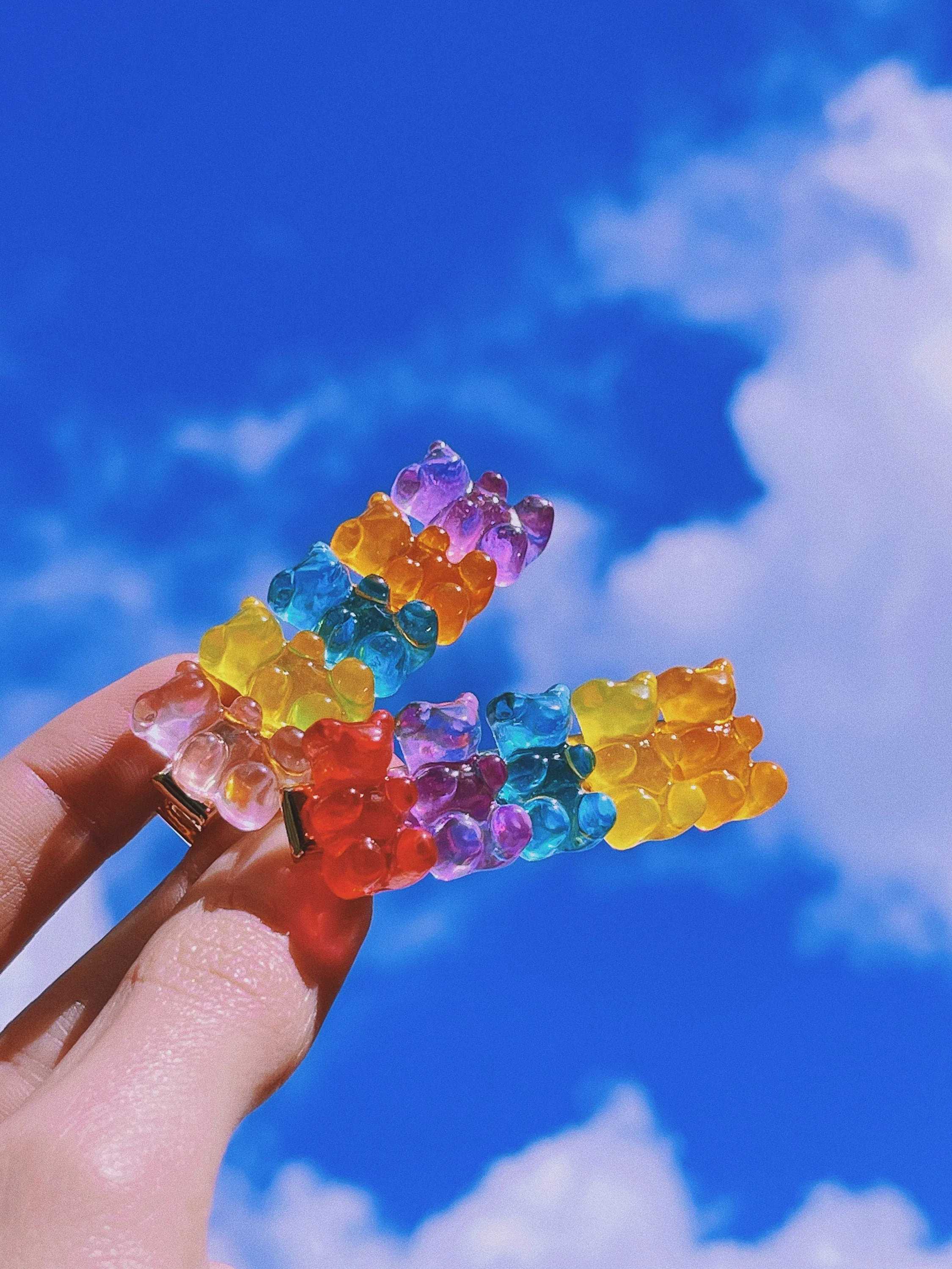 Gummy Bear Clip Barrette - Pair