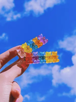 Gummy Bear Clip Barrette - Pair