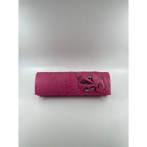 Hot Pink Snake Skin Clutch