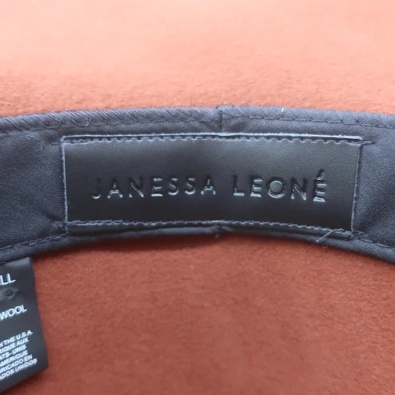 Janessa Leone Kit Fedora Hat Rust Wool Felt Size Small