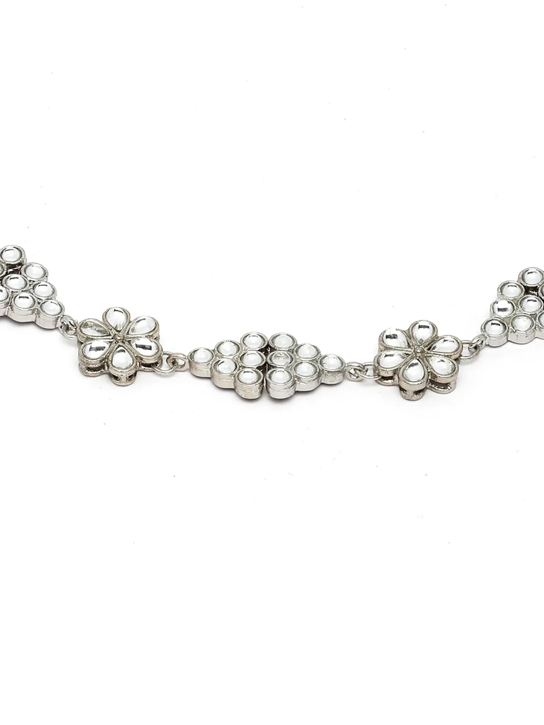 Karatcart Oxidised Silver Kundan Hairband for Women